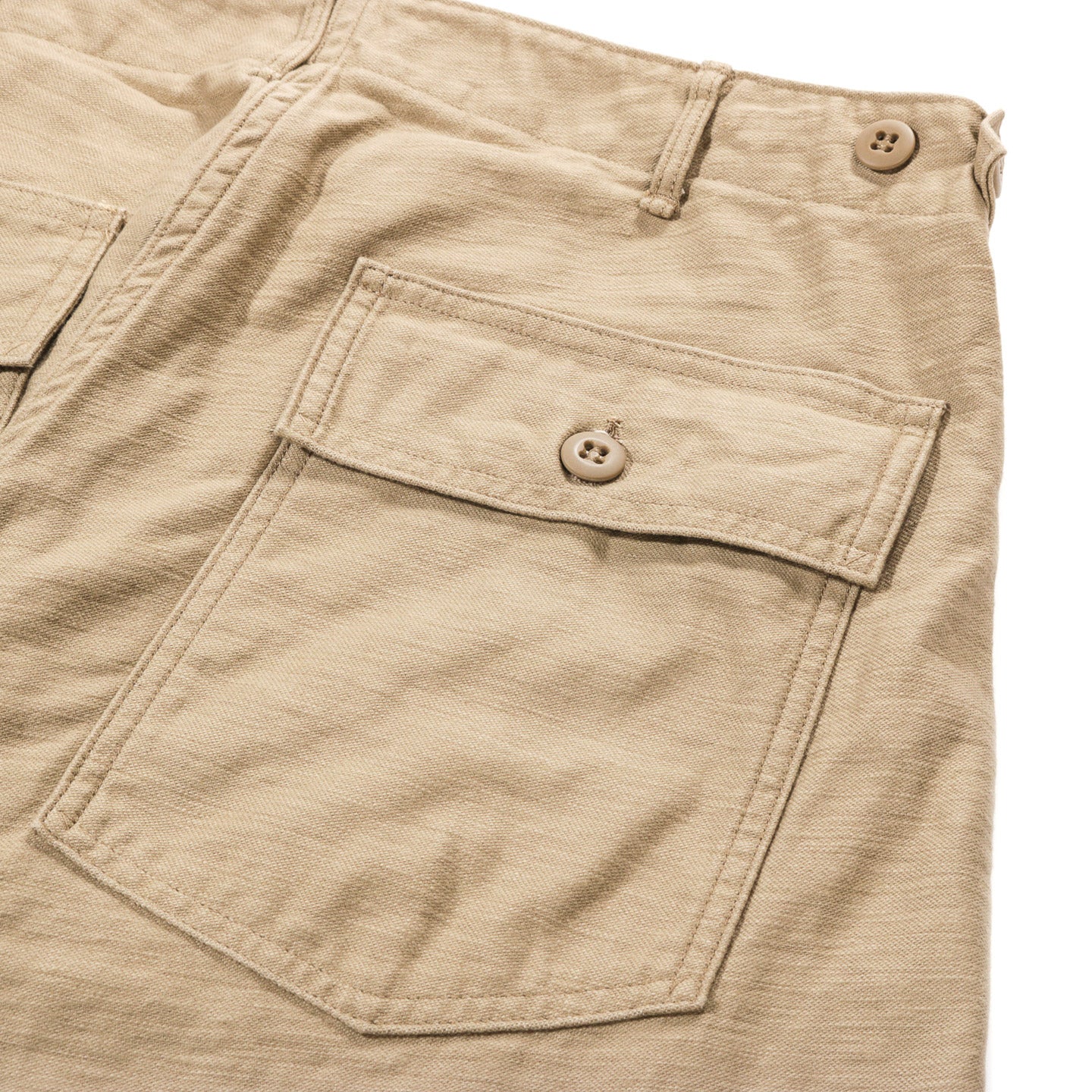 ORSLOW SLIM FIT FATIGUE PANTS SAND BEIGE REVERSE SATEEN