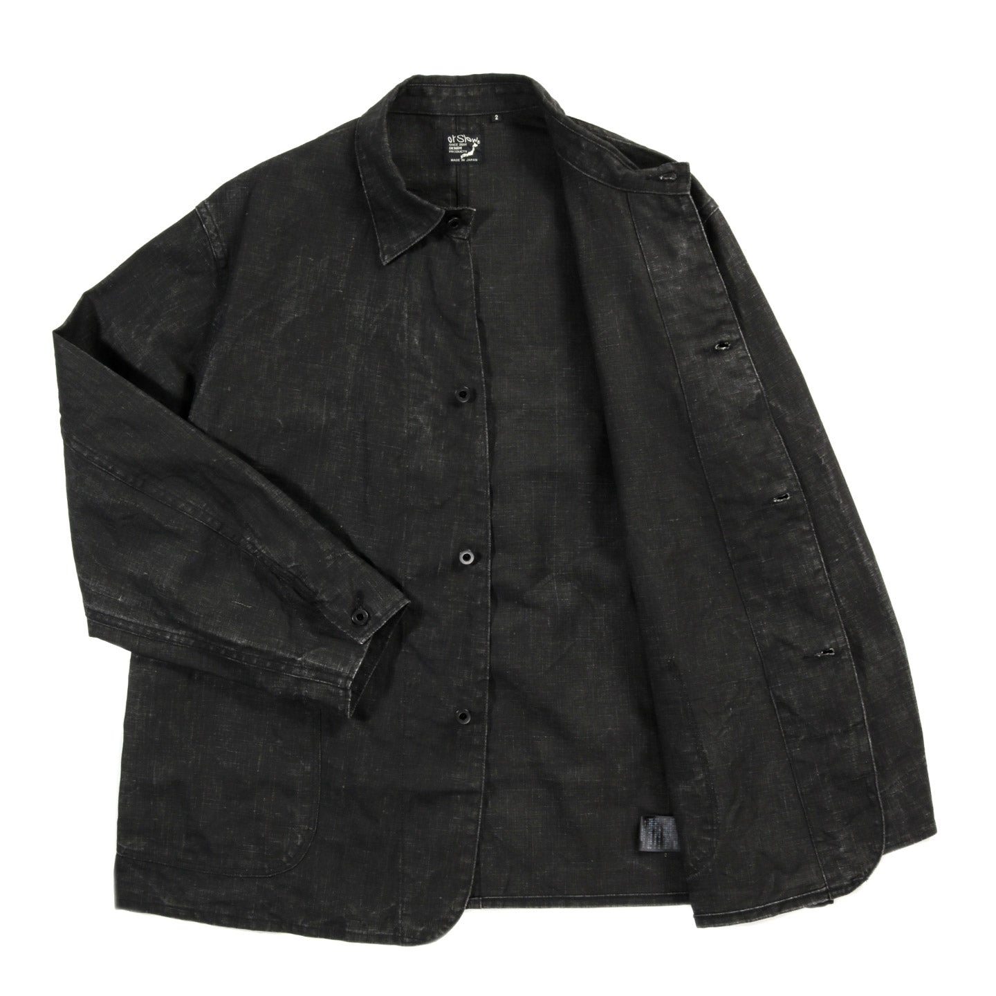 ORSLOW WWII 1940'S SUMI COATED LINEN COVERALL BLACK