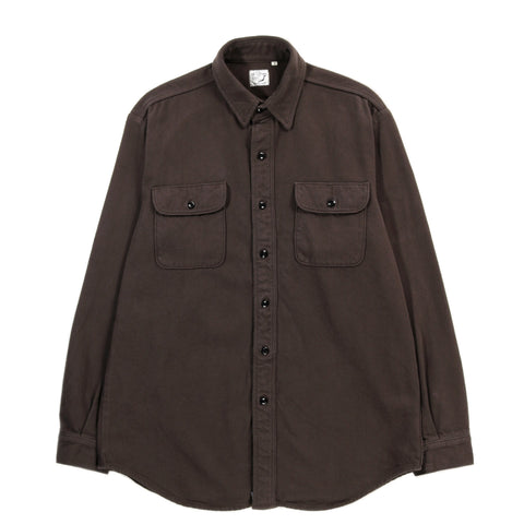 ORSLOW ORGANIC COTTON RELAX FIT FLANNEL SHIRT COFFEE BROWN