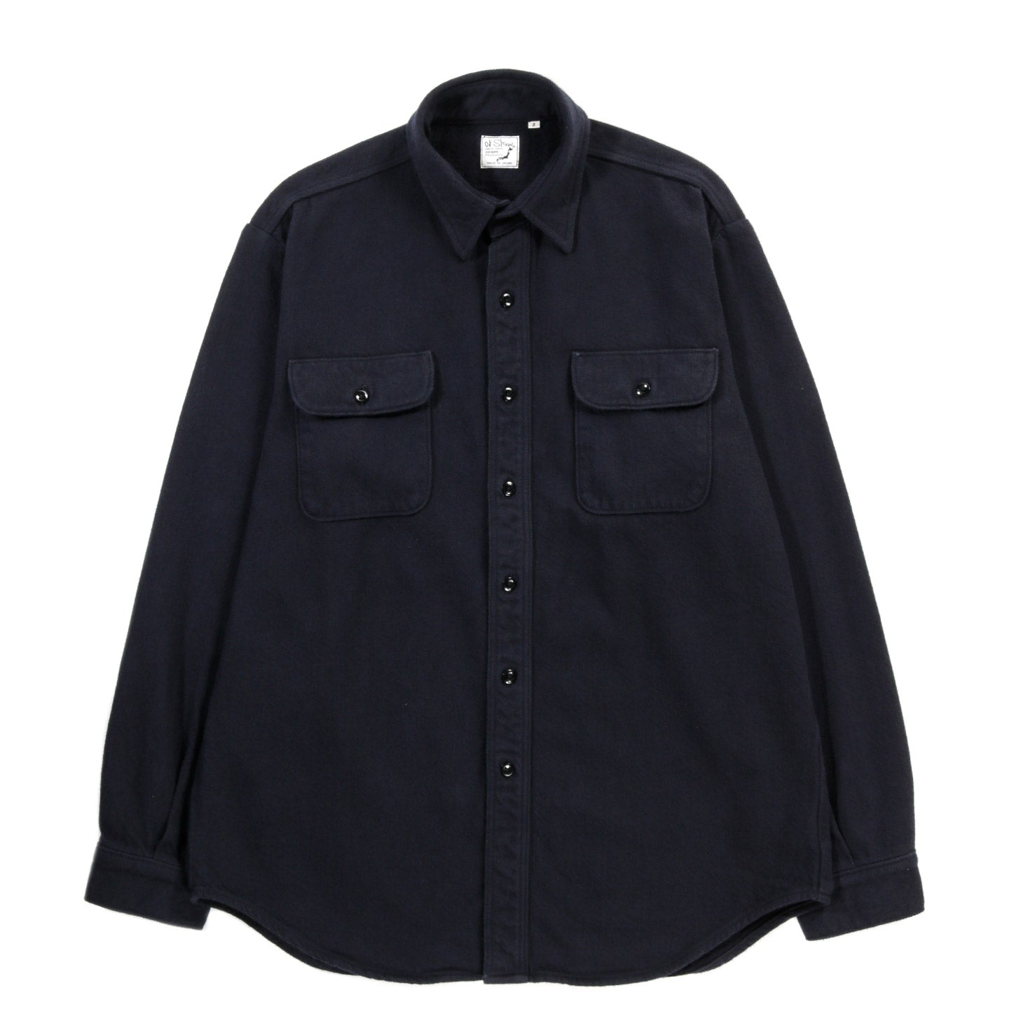 ORSLOW ORGANIC COTTON RELAX FIT FLANNEL SHIRT NAVY