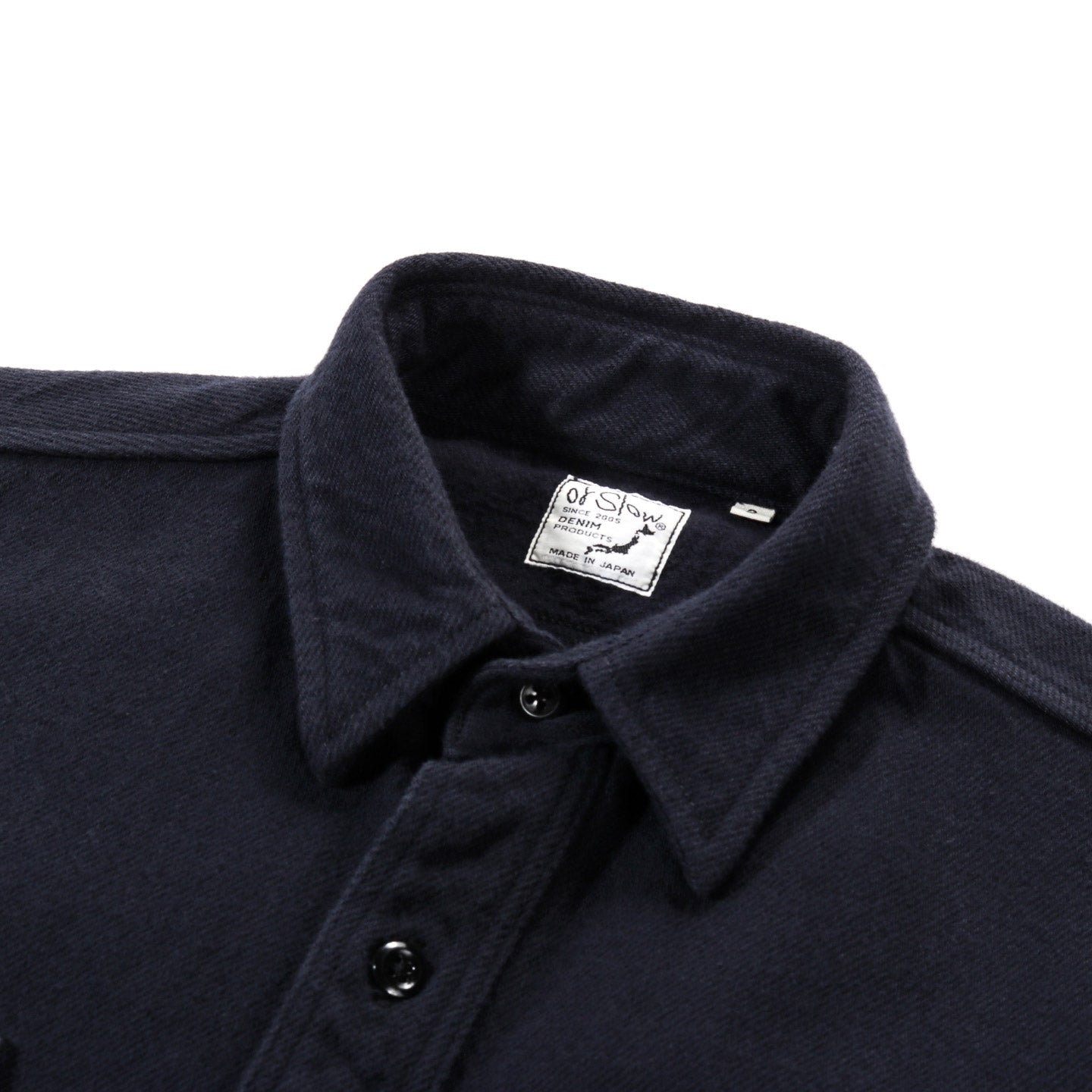 ORSLOW ORGANIC COTTON RELAX FIT FLANNEL SHIRT NAVY
