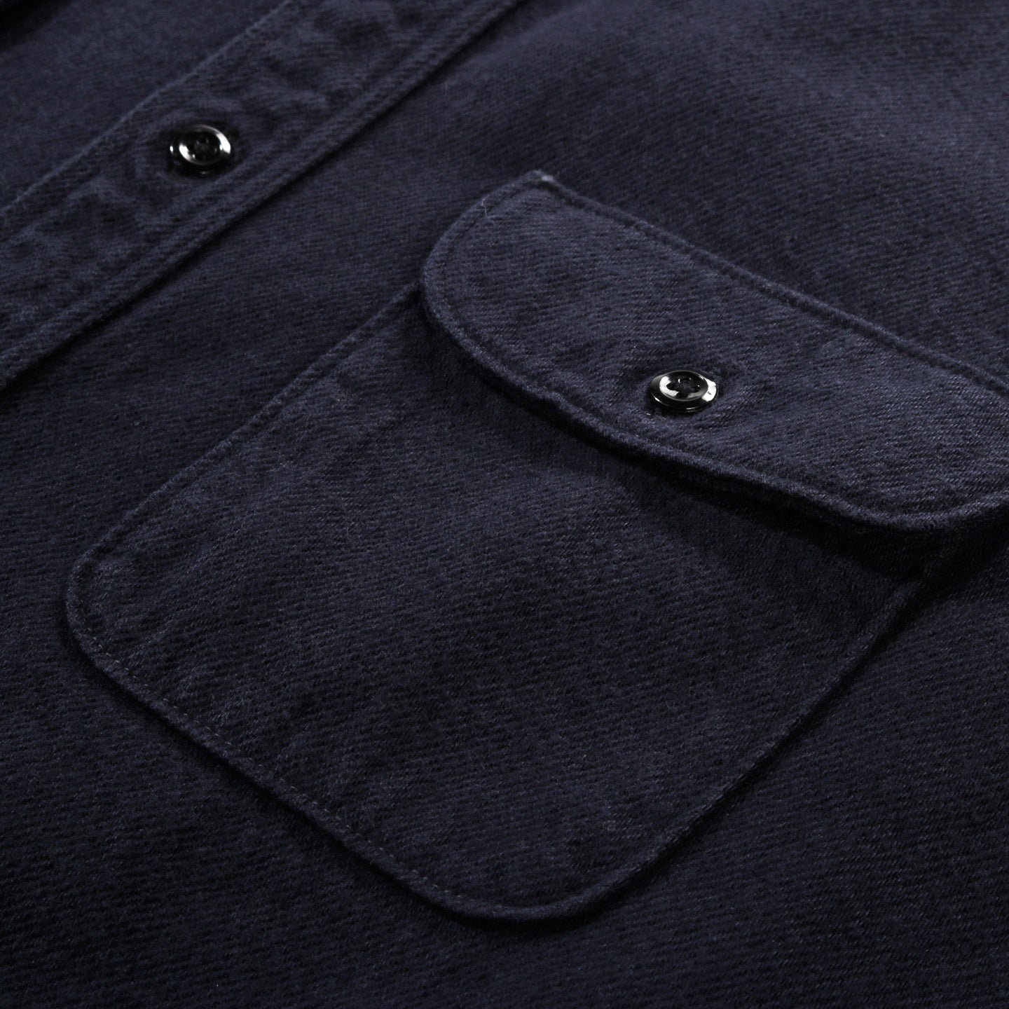 ORSLOW ORGANIC COTTON RELAX FIT FLANNEL SHIRT NAVY