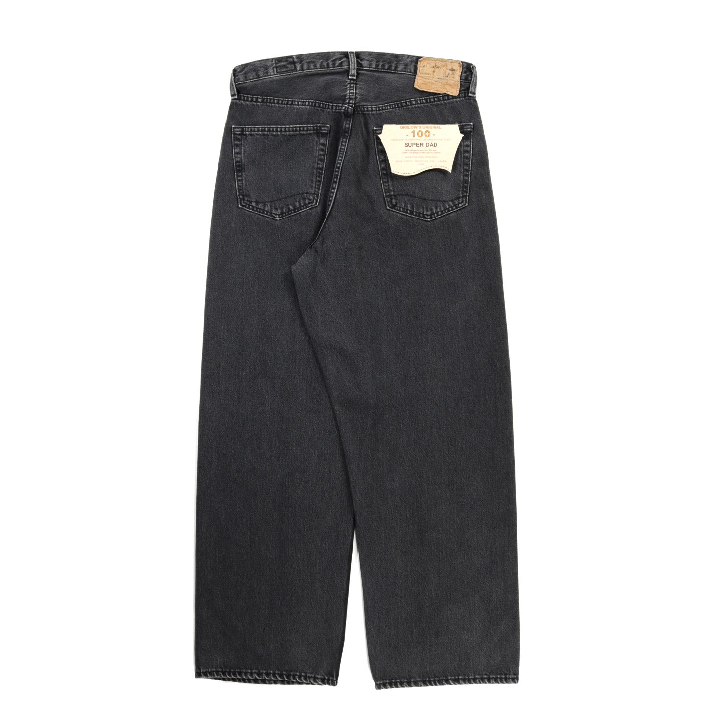 ORSLOW 100 SUPER DAD'S DENIM PANTS BLACK STONEWASH