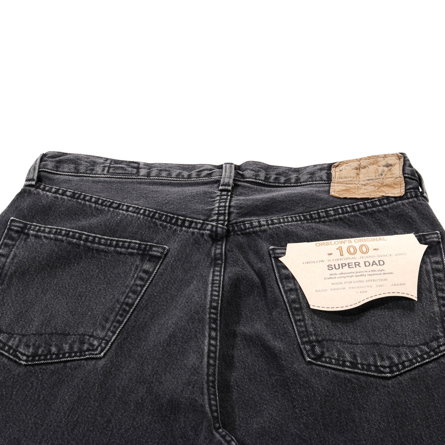 ORSLOW 100 SUPER DAD'S DENIM PANTS BLACK STONEWASH