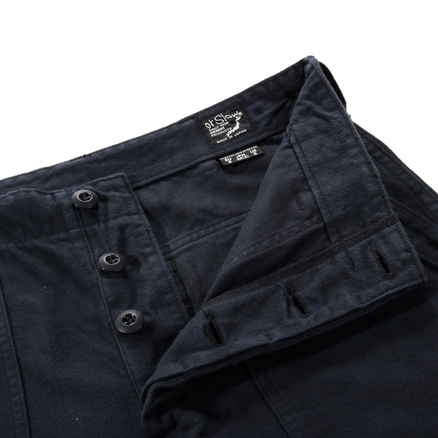 ORSLOW BRUSHED FLANNEL US ARMY FATIGUE PANTS (REGULAR FIT) DARK NAVY
