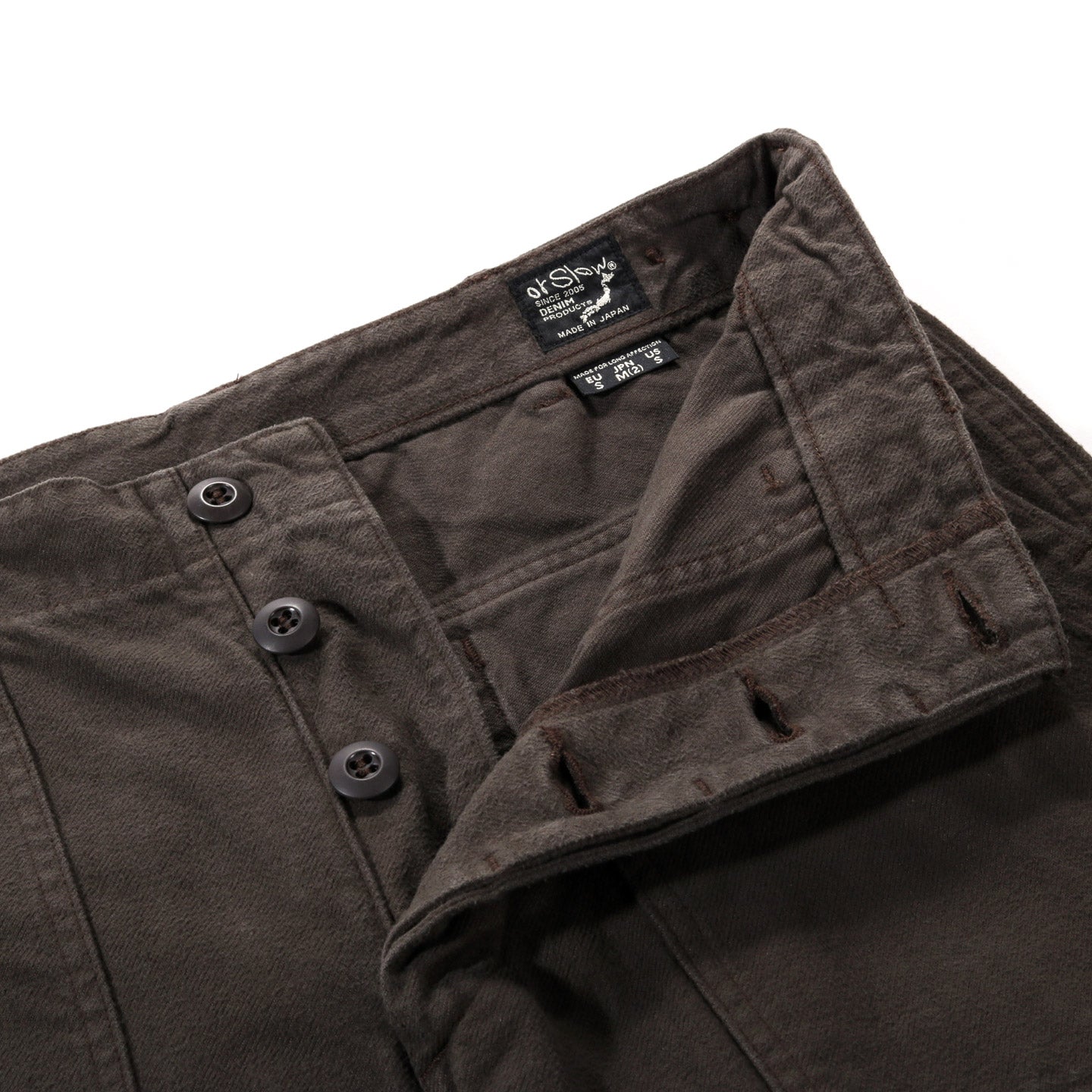 ORSLOW BRUSHED FLANNEL US ARMY FATIGUE PANTS (REGULAR FIT) COFFEE BROWN