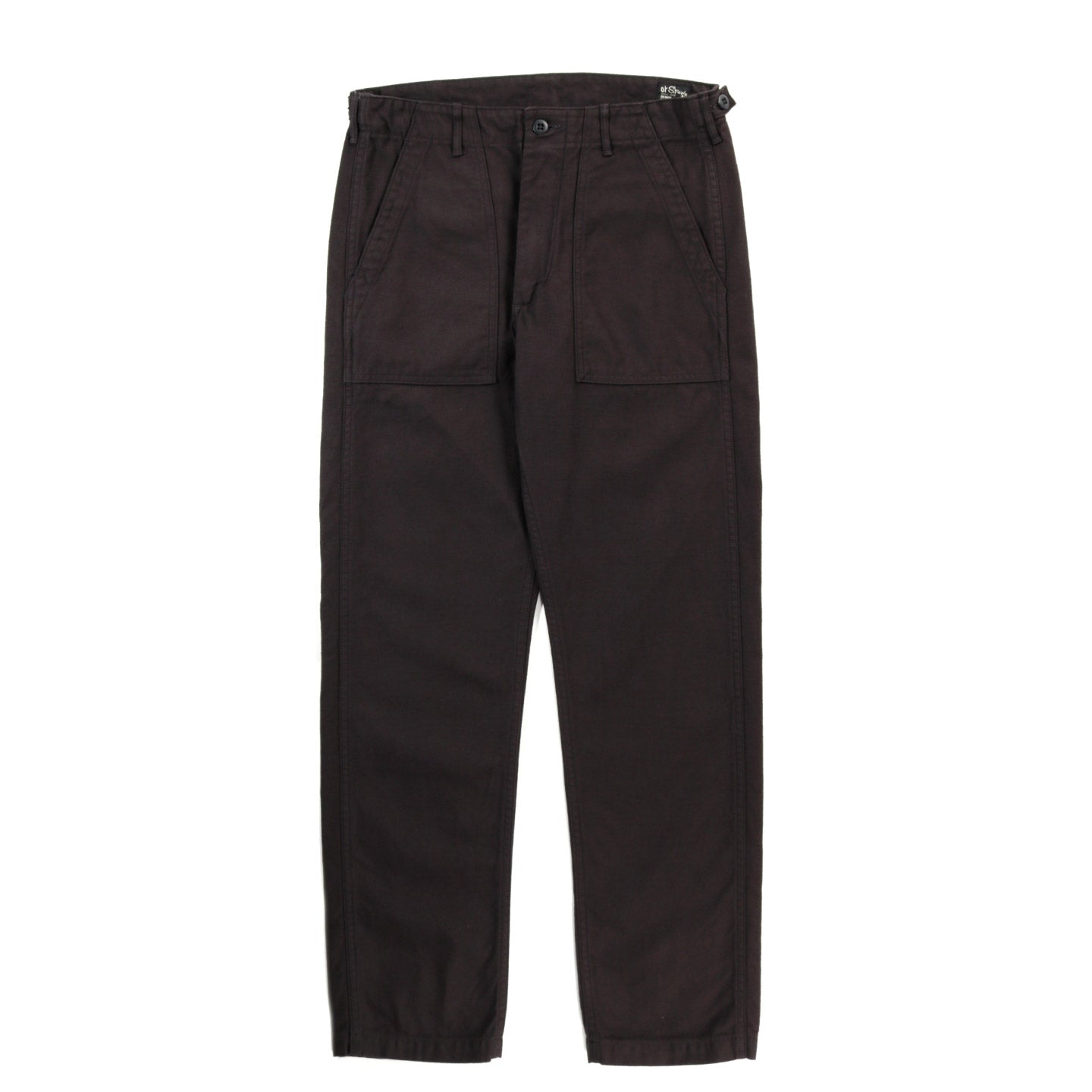 ORSLOW SLIM FIT FATIGUE PANTS BLACK REVERSE SATEEN