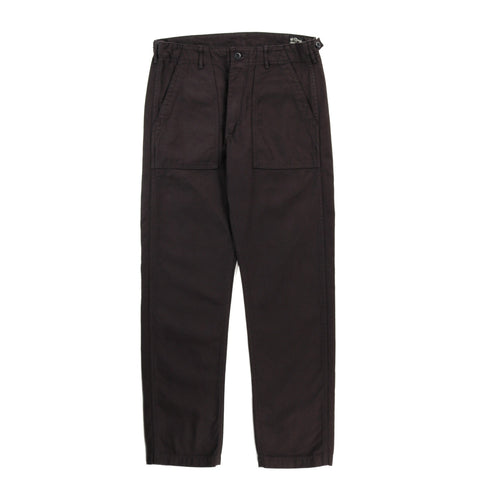 ORSLOW SLIM FIT FATIGUE PANTS BLACK REVERSE SATEEN