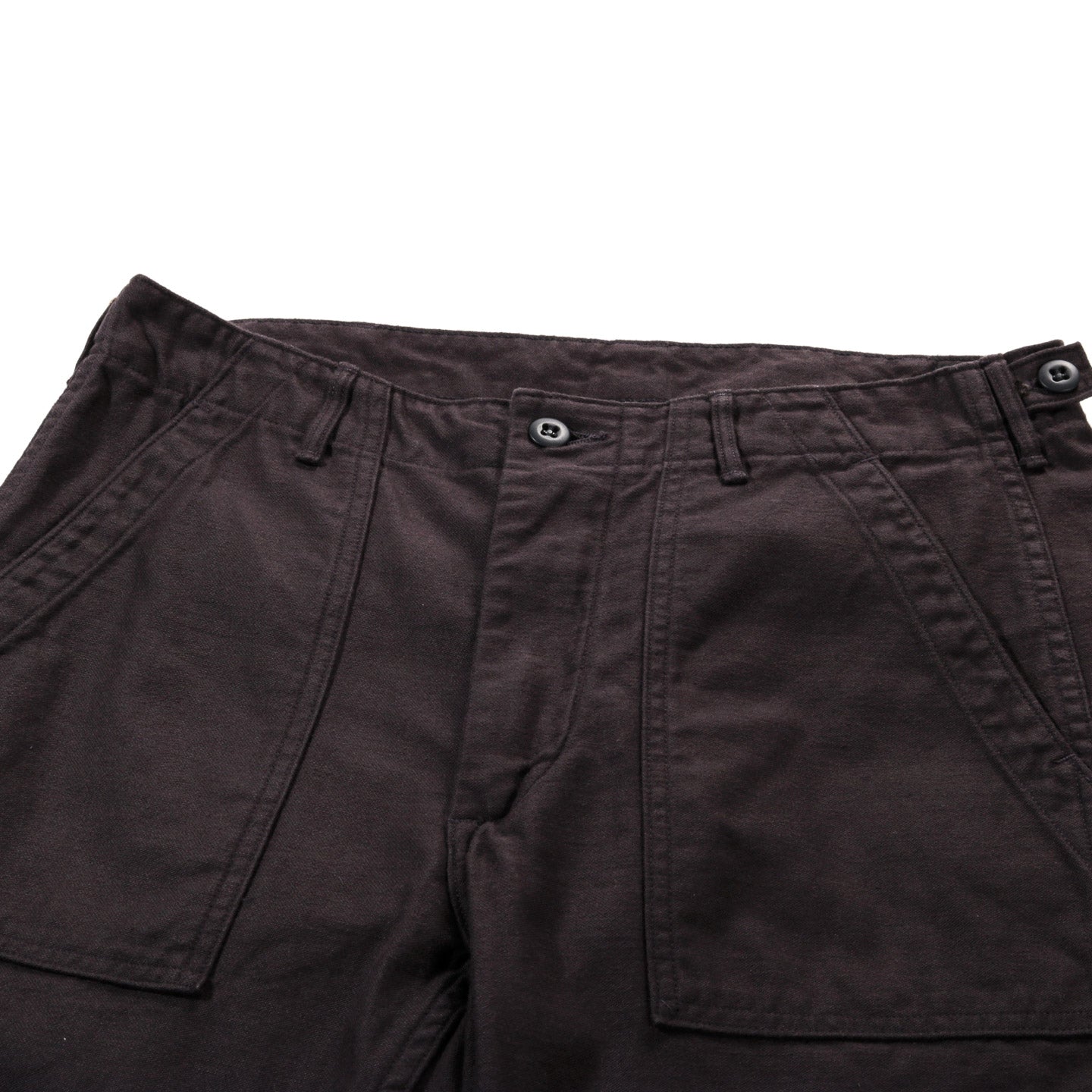 ORSLOW SLIM FIT FATIGUE PANTS BLACK REVERSE SATEEN