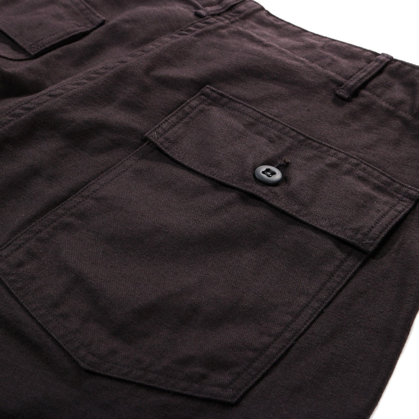 ORSLOW SLIM FIT FATIGUE PANTS BLACK REVERSE SATEEN
