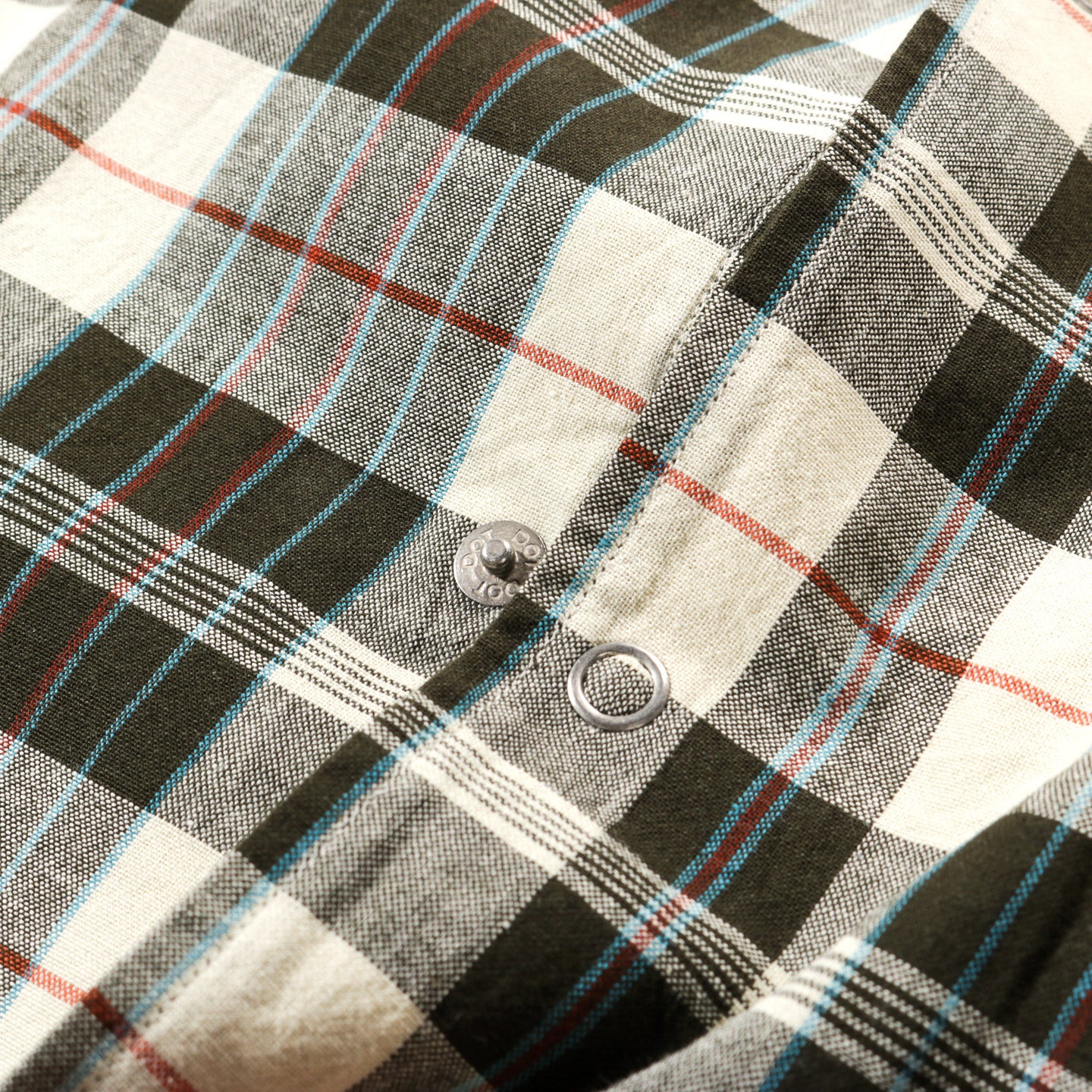 PHIGVEL MAKERS MADRAS COACH JACKET ECRU / OLIVE