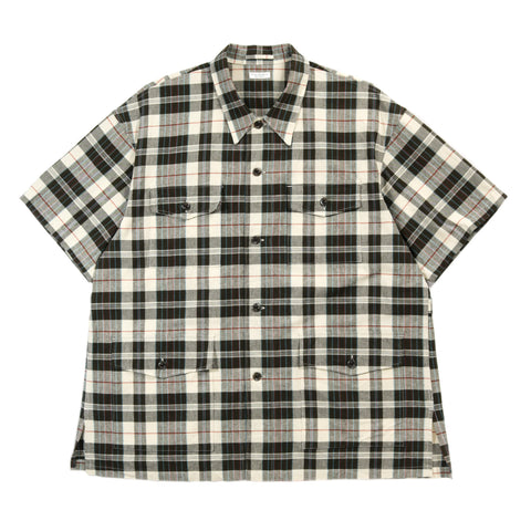 PHIGVEL MAKERS MADRAS SS SHIRT JACKET ECRU / OLIVE