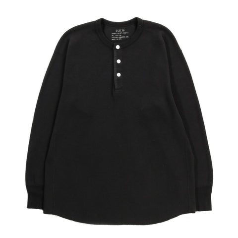 PHIGVEL MAKERS THERMAL HENLEY TOP INK BLACK