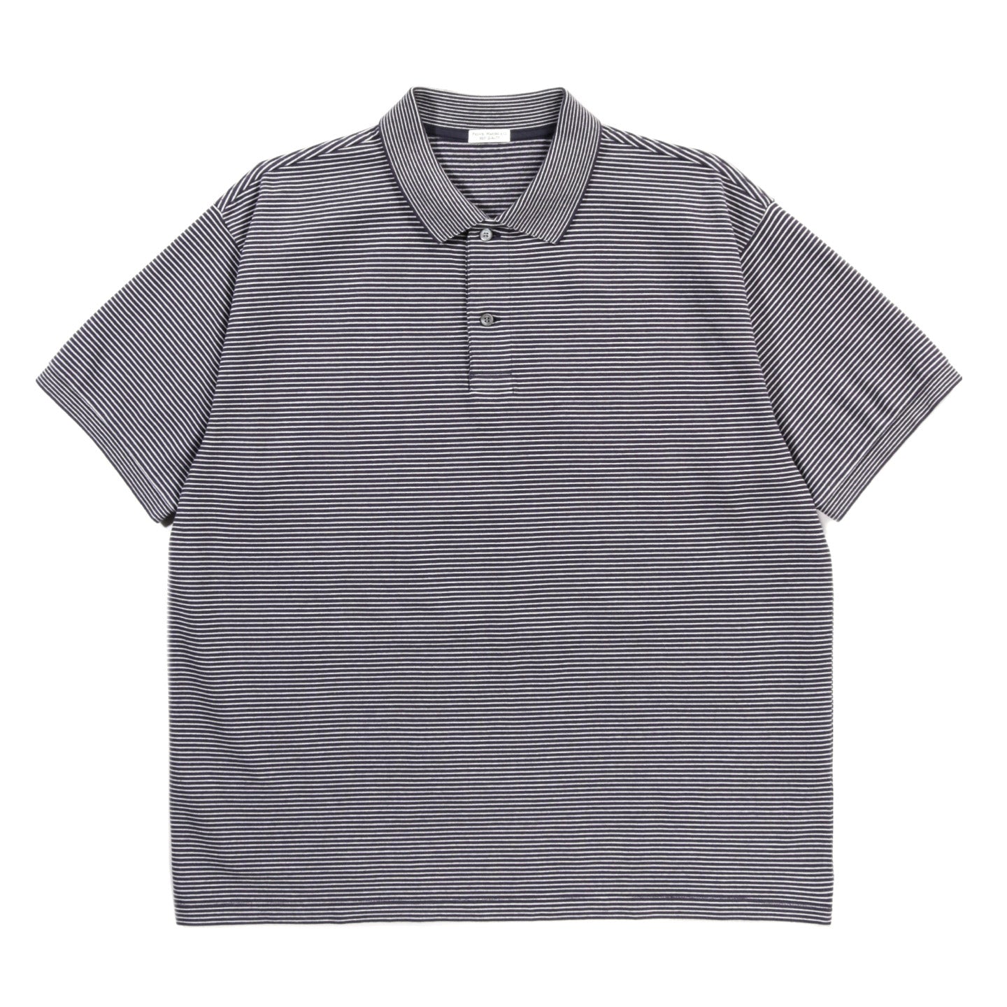 PHIGVEL MAKERS RASCHEL BORDER SS POLO INK NAVY / IVORY