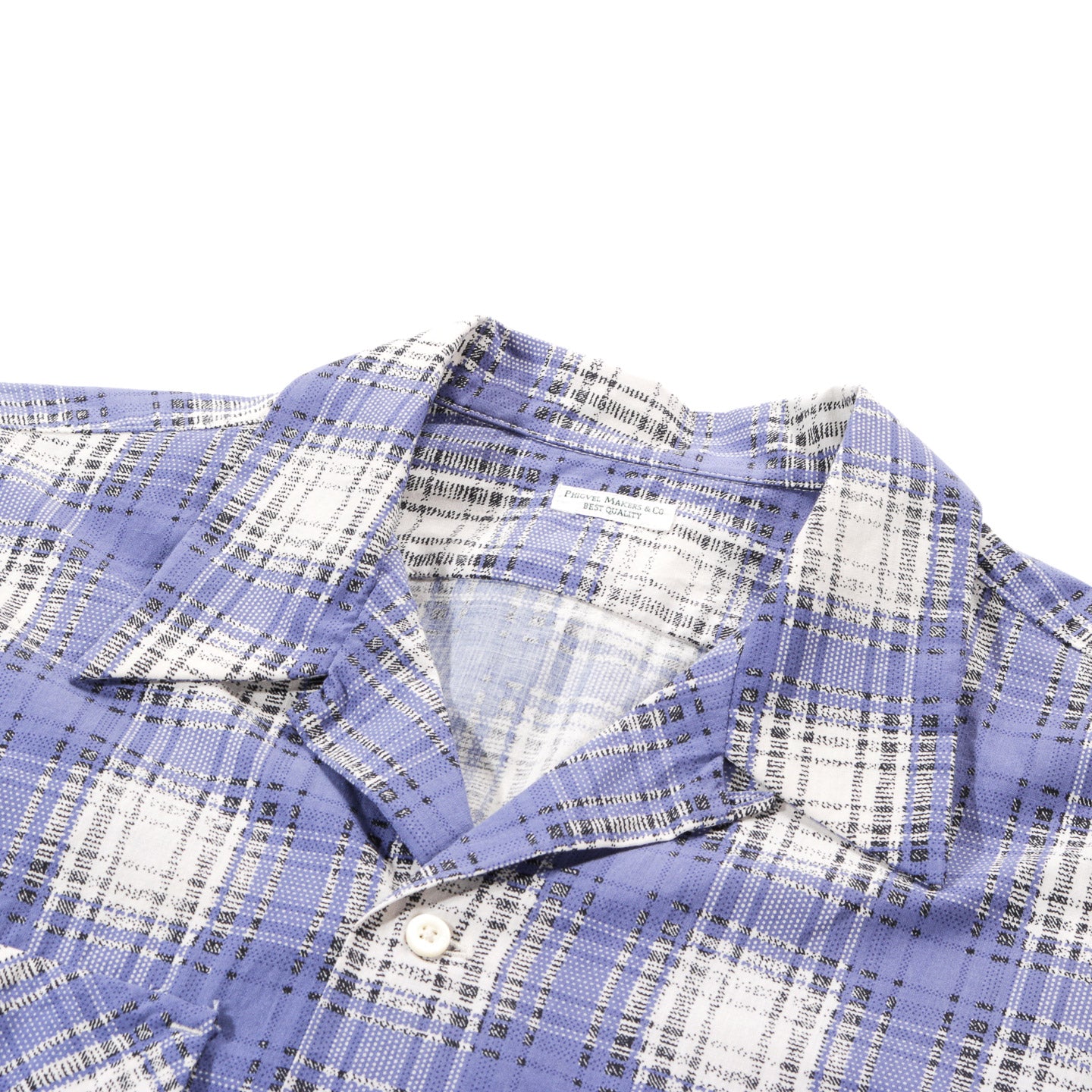 PHIGVEL MAKERS PRINT OMBRE OPEN COLLAR LS SHIRT PURPLE NAVY