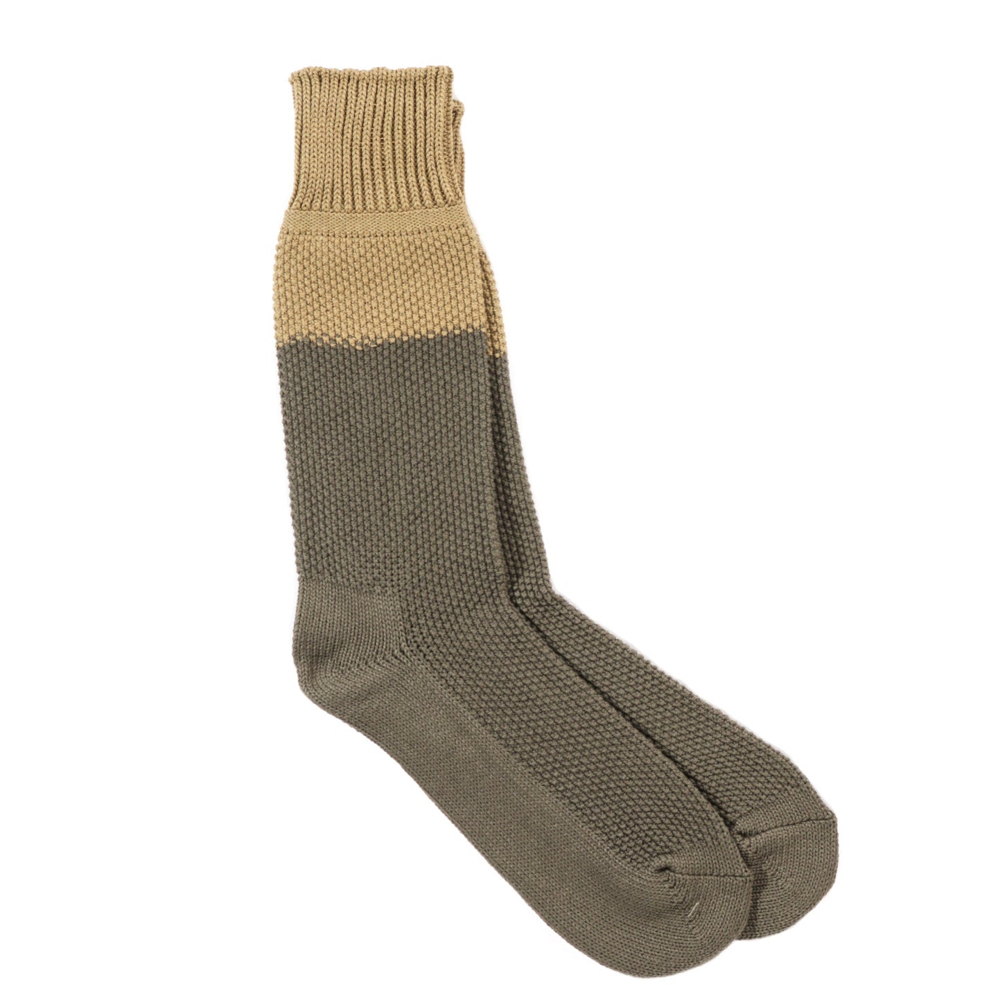 ROTOTO SEED STITCH SOCKS L.OLIVE / O.D.