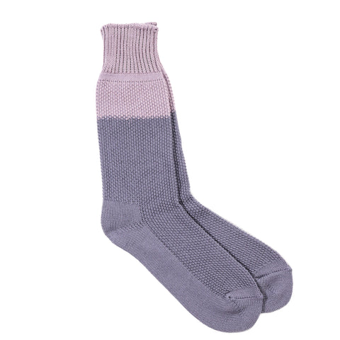 ROTOTO SEED STITCH SOCKS L.PURPLE / FADED BLUE
