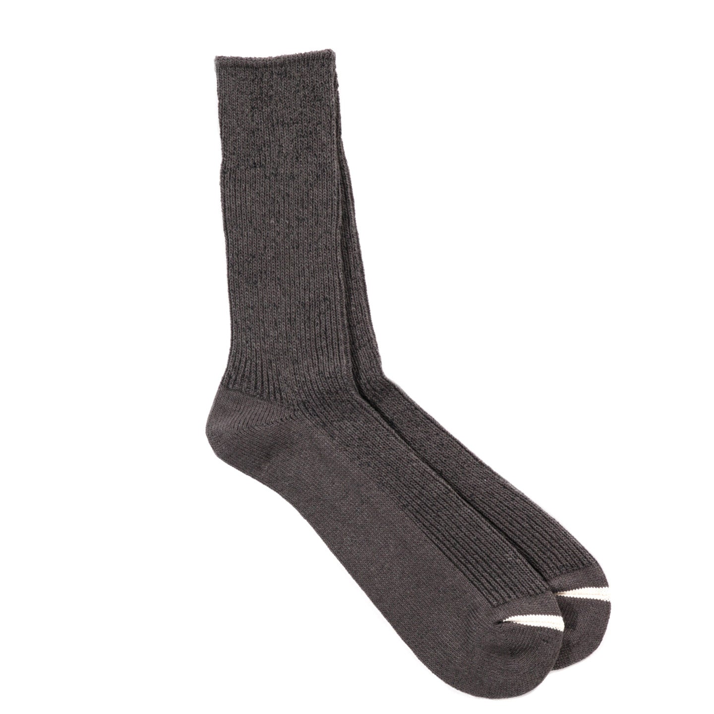 ROTOTO WASHI & ORGANIC COTTON RIB CREW SOCKS D.GRAY