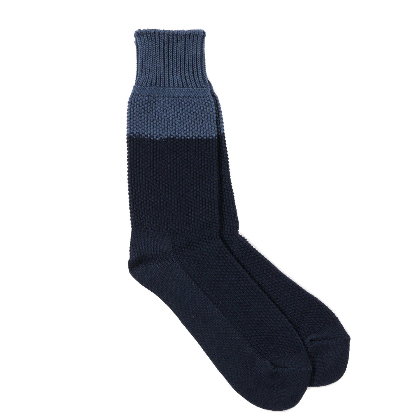 ROTOTO SEED STITCH SOCKS INDIGO / NAVY