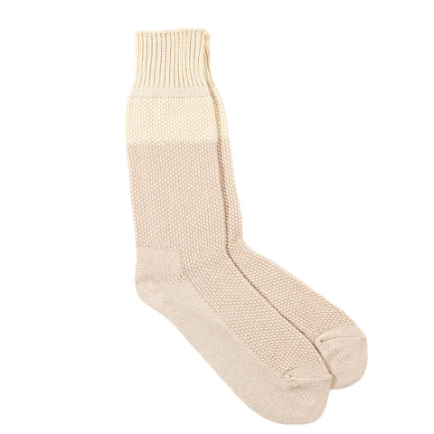 ROTOTO SEED STITCH SOCKS RAW / BEIGE