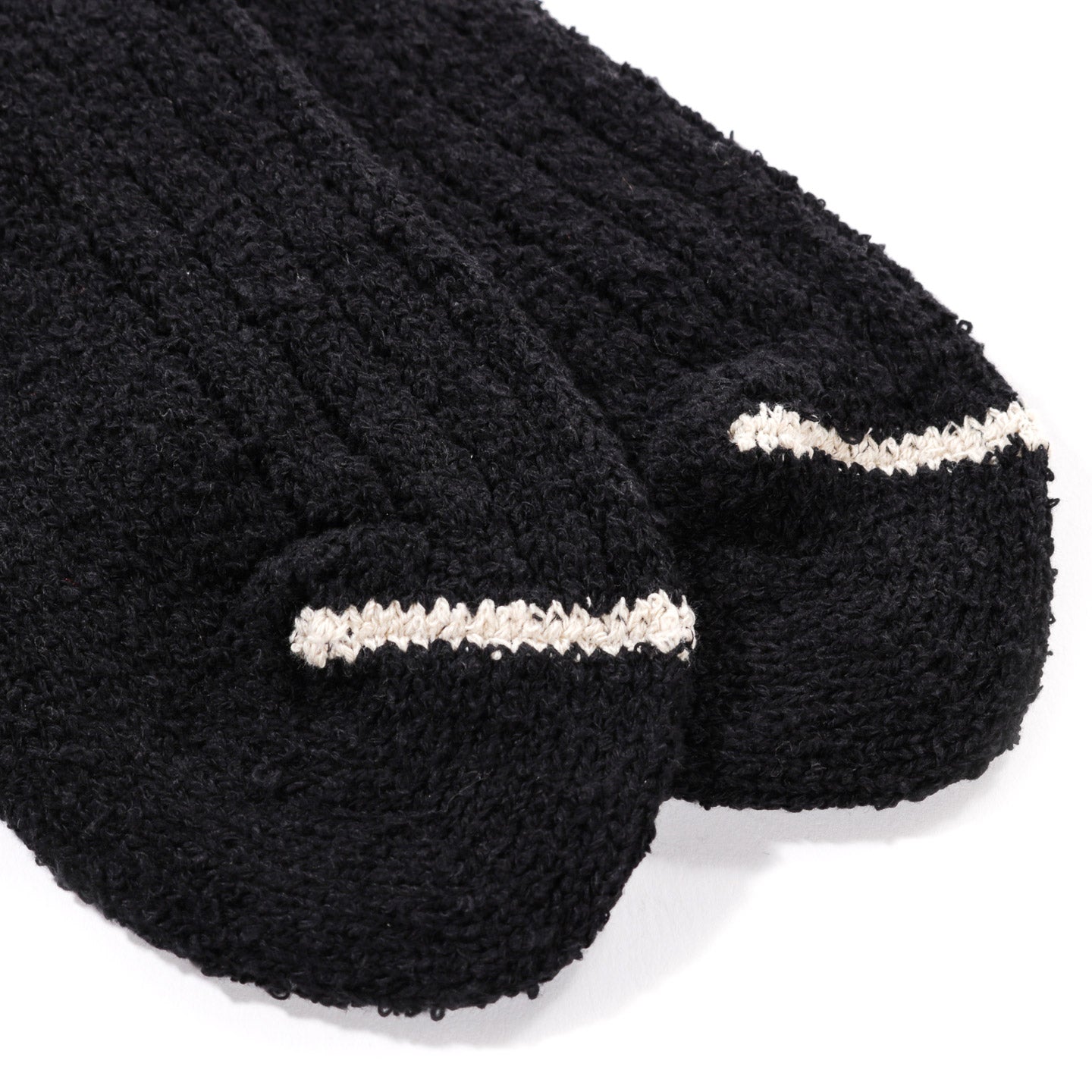 ROTOTO RECYCLED COTTON BOUCLE SOCKS BLACK