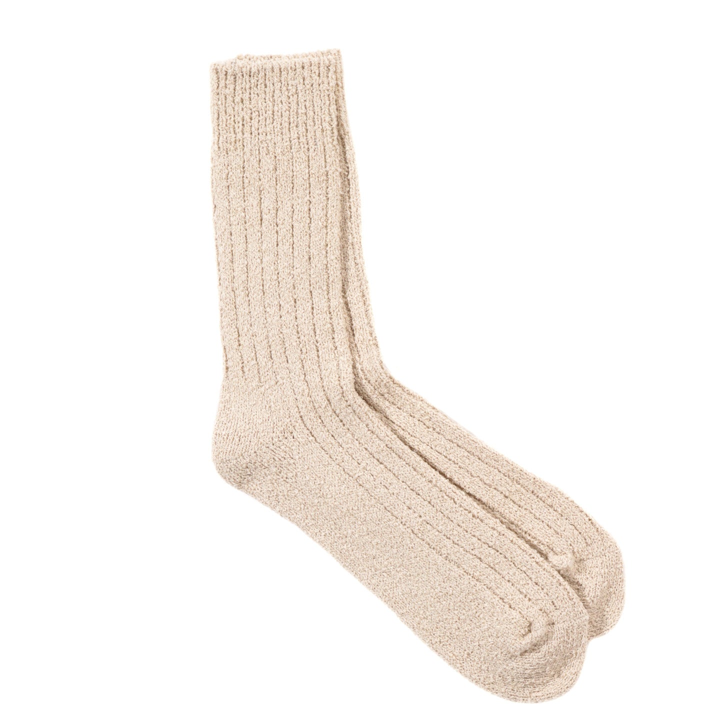 ROTOTO RECYCLED COTTON BOUCLE SOCKS ECRU