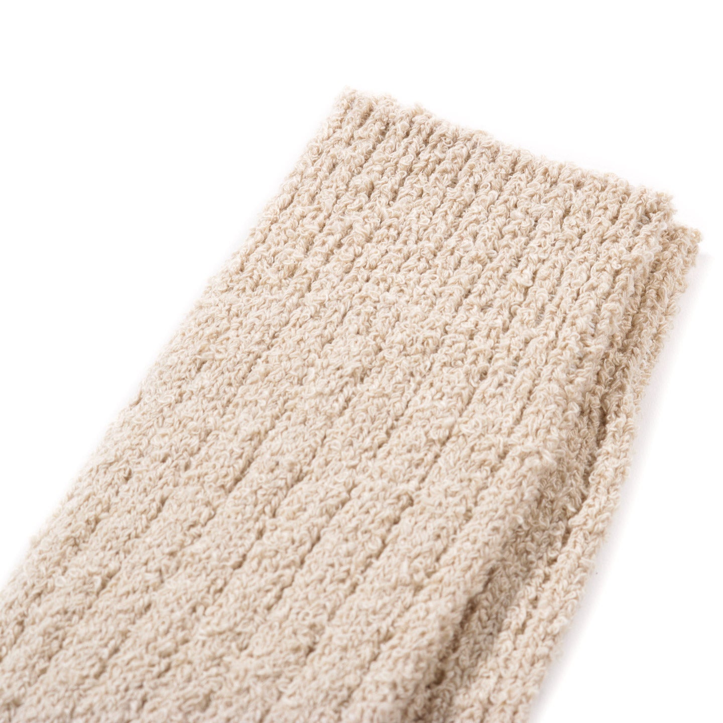 ROTOTO RECYCLED COTTON BOUCLE SOCKS ECRU