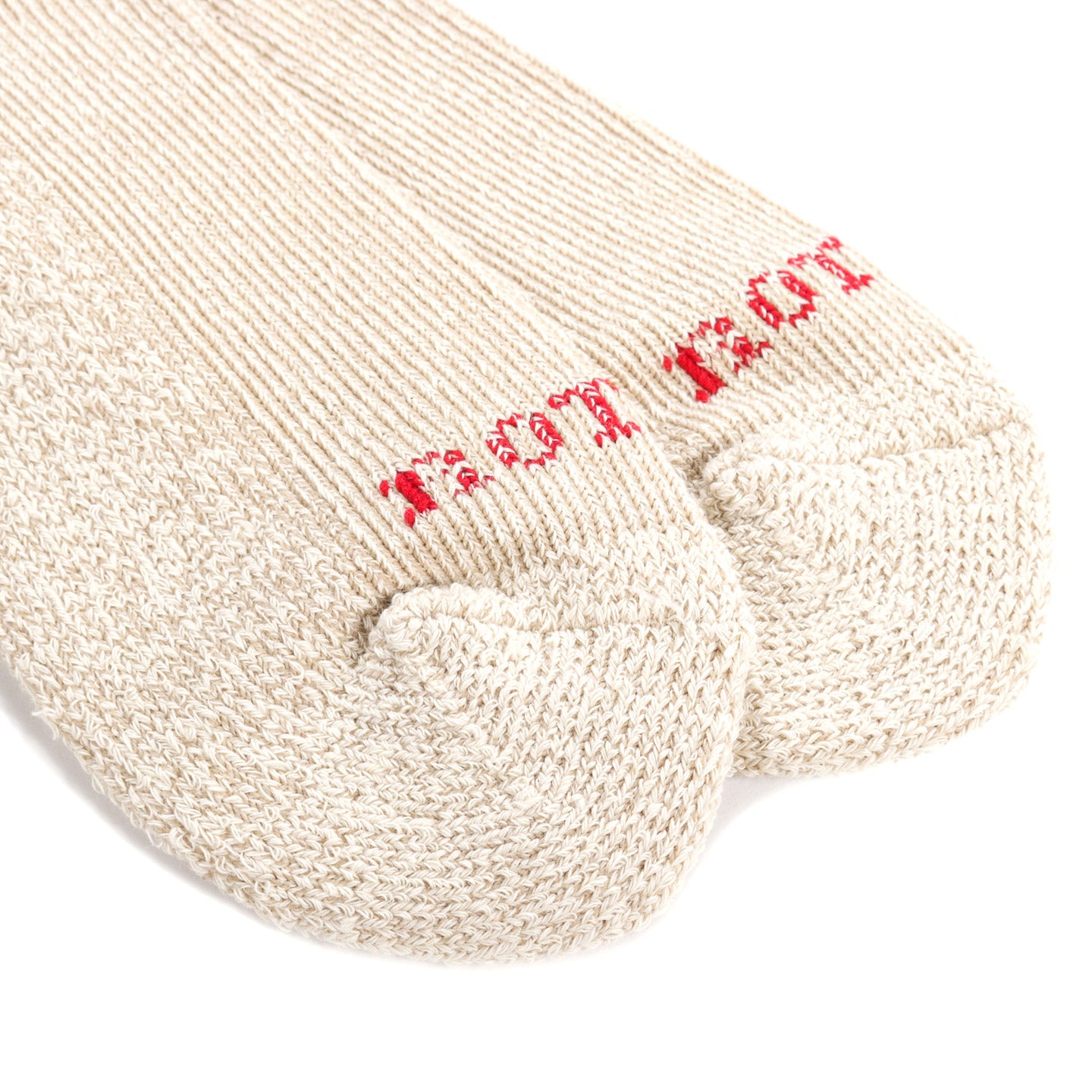 ROTOTO PILE STRIPE MARL SOCKS BEIGE / BLACK