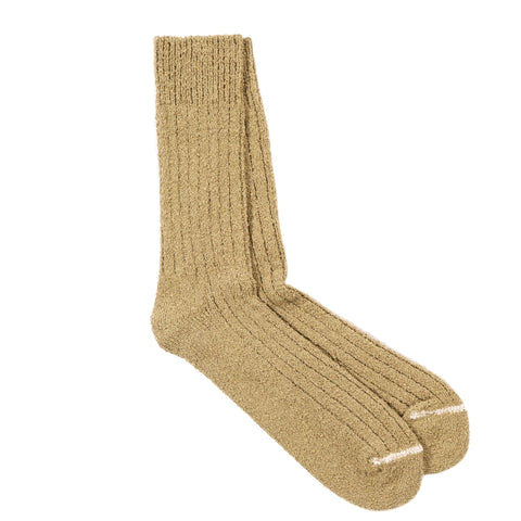 ROTOTO RECYCLED COTTON BOUCLE SOCKS KHAKI