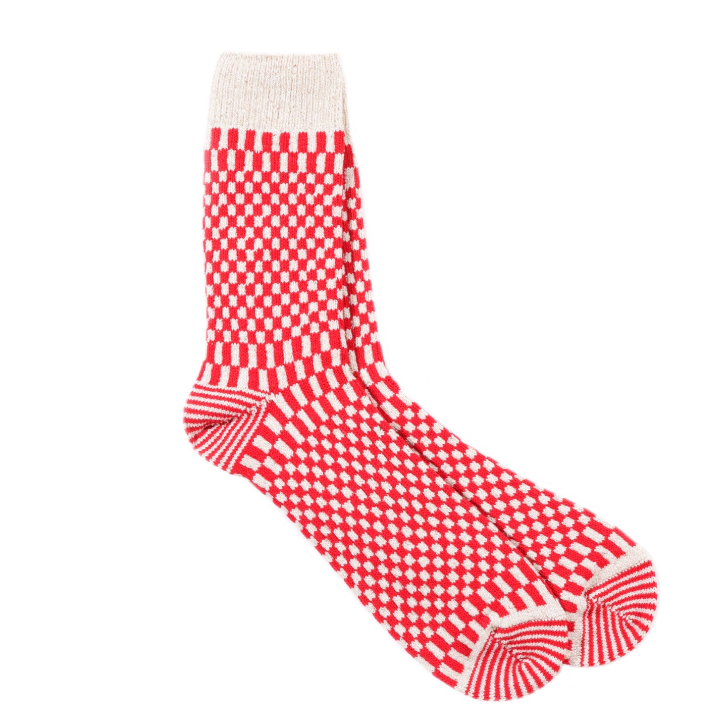 ROTOTO CHECKERBOARD SOCKS RED