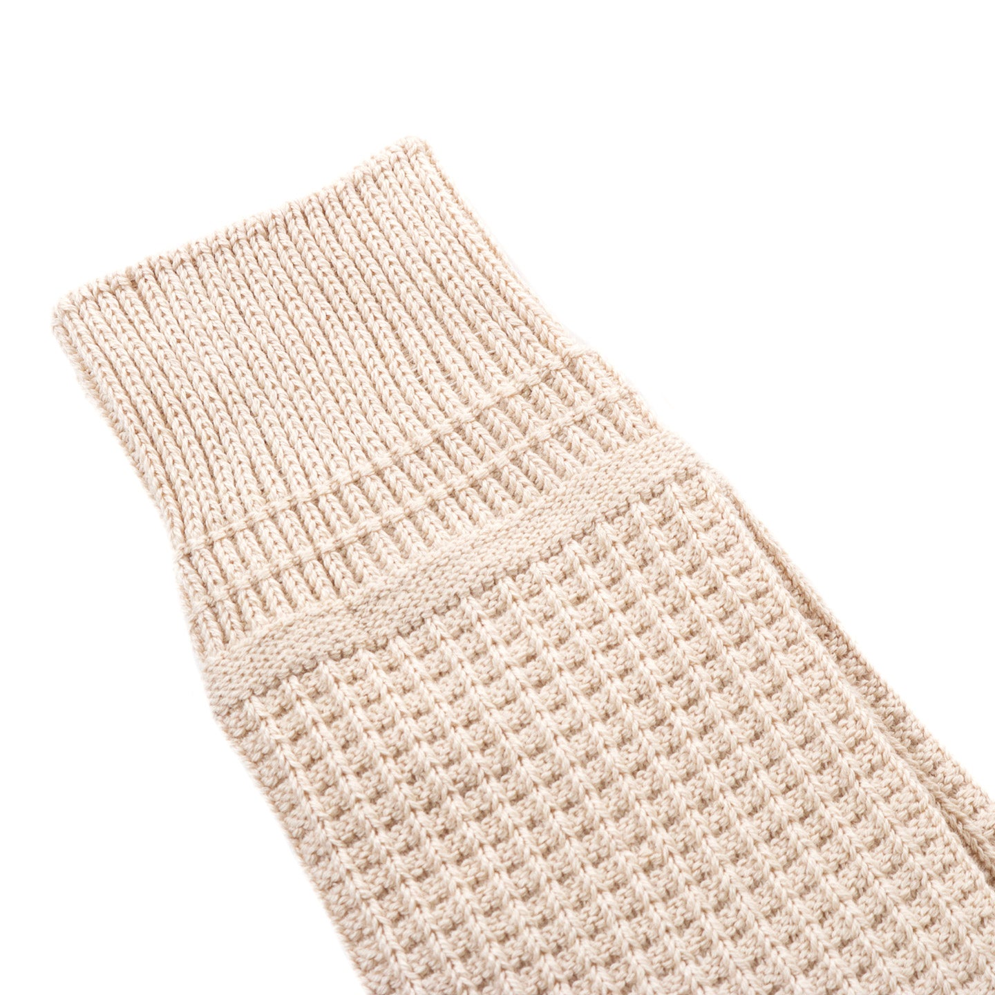 ROTOTO COTTON WAFFLE SOCKS RAW BEIGE