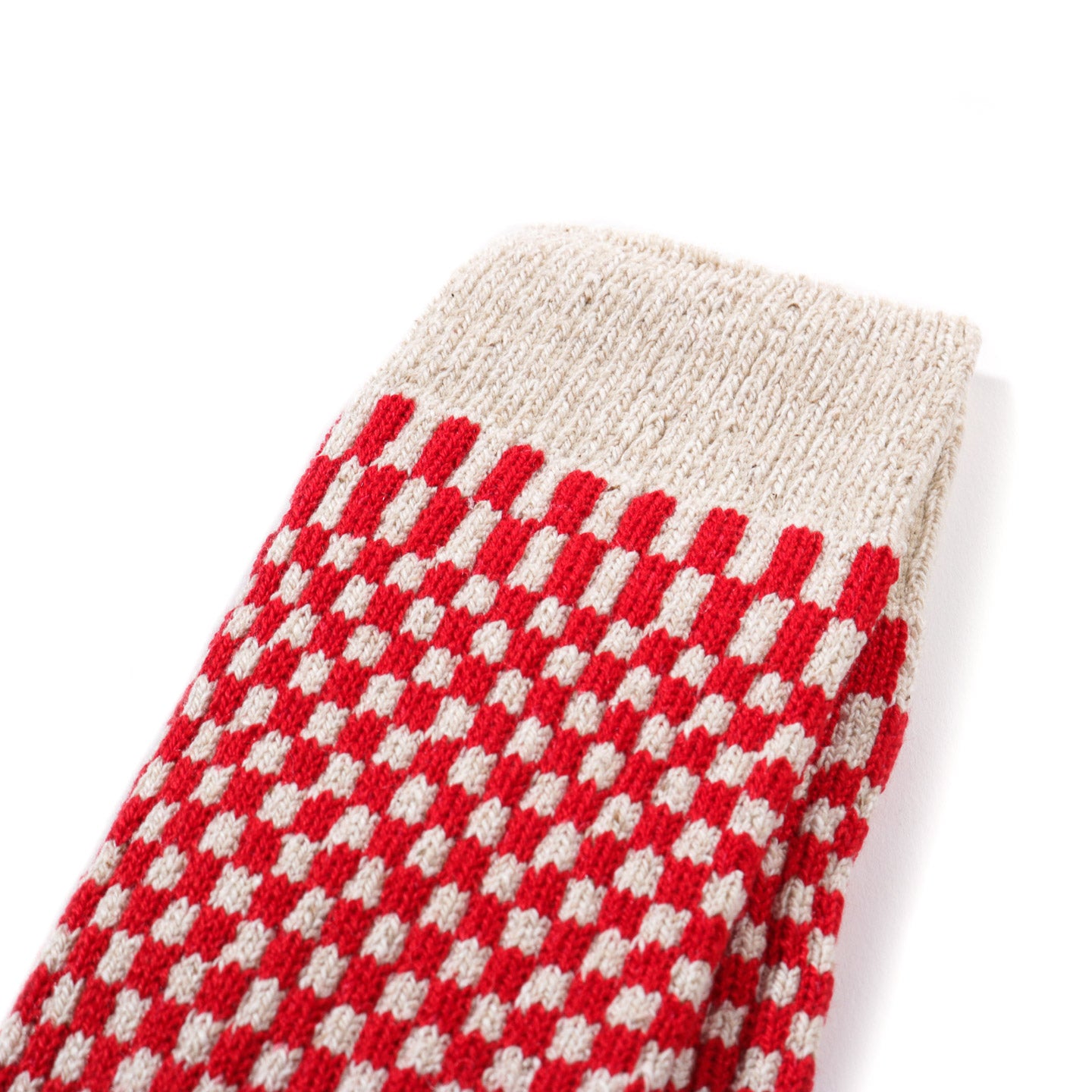 ROTOTO CHECKERBOARD SOCKS RED