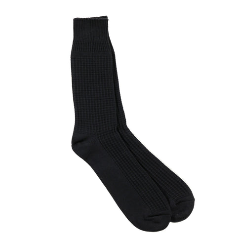 ROTOTO COTTON WAFFLE SOCKS BLACK