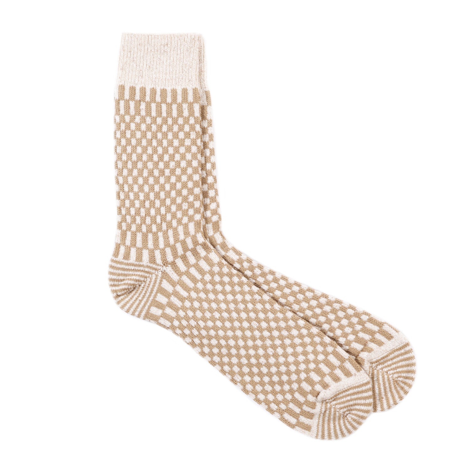 ROTOTO CHECKERBOARD SOCKS KHAKI