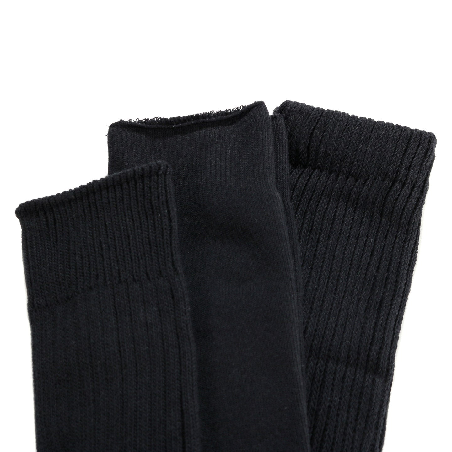 ROTOTO ORGANIC DAILY 3 PACK CREW SOCKS BLACK