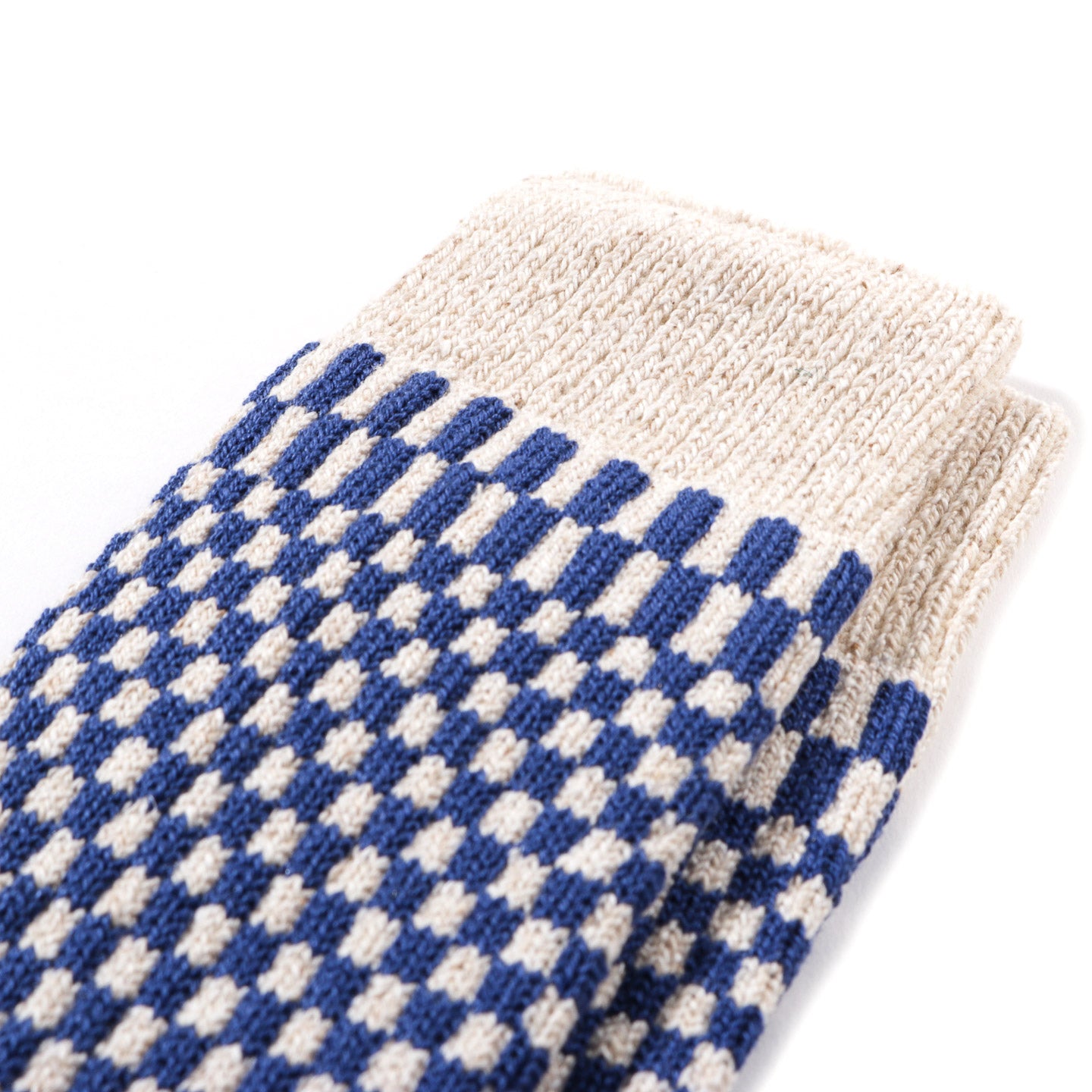 ROTOTO CHECKERBOARD SOCKS BLUE
