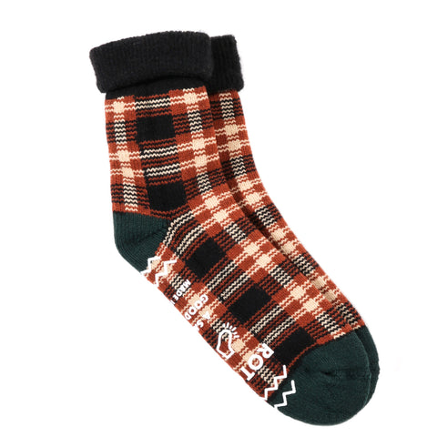 ROTOTO COMFY ROOM SOCKS CHECK BLACK / BROWN