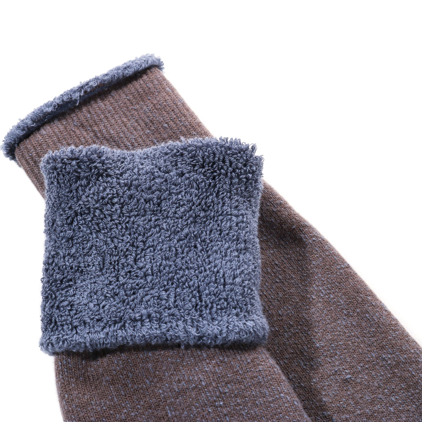 ROTOTO REVERSIBLE PILE SOCKS CHARCOAL / D.BLUE