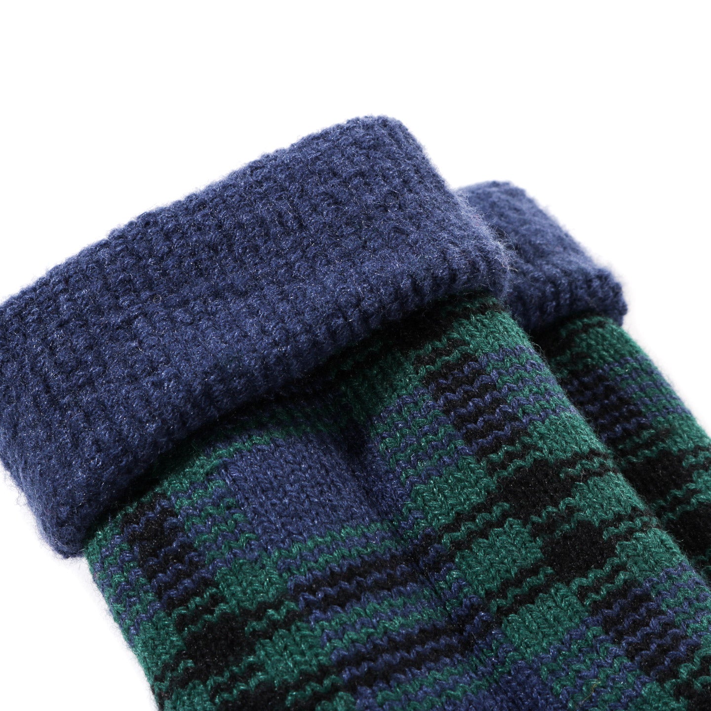 ROTOTO COMFY ROOM SOCKS CHECK NAVY / GREEN