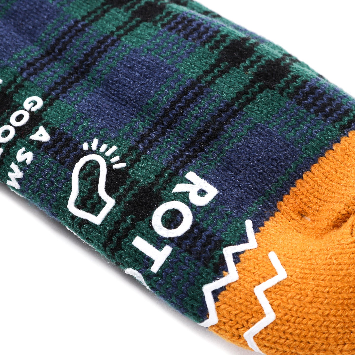 ROTOTO COMFY ROOM SOCKS CHECK NAVY / GREEN
