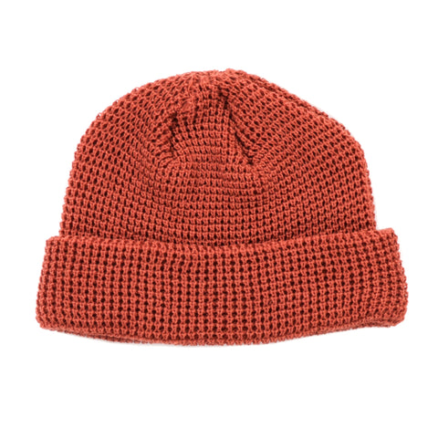 ROTOTO WAFFLE WATCH CAP TERRACOTTA