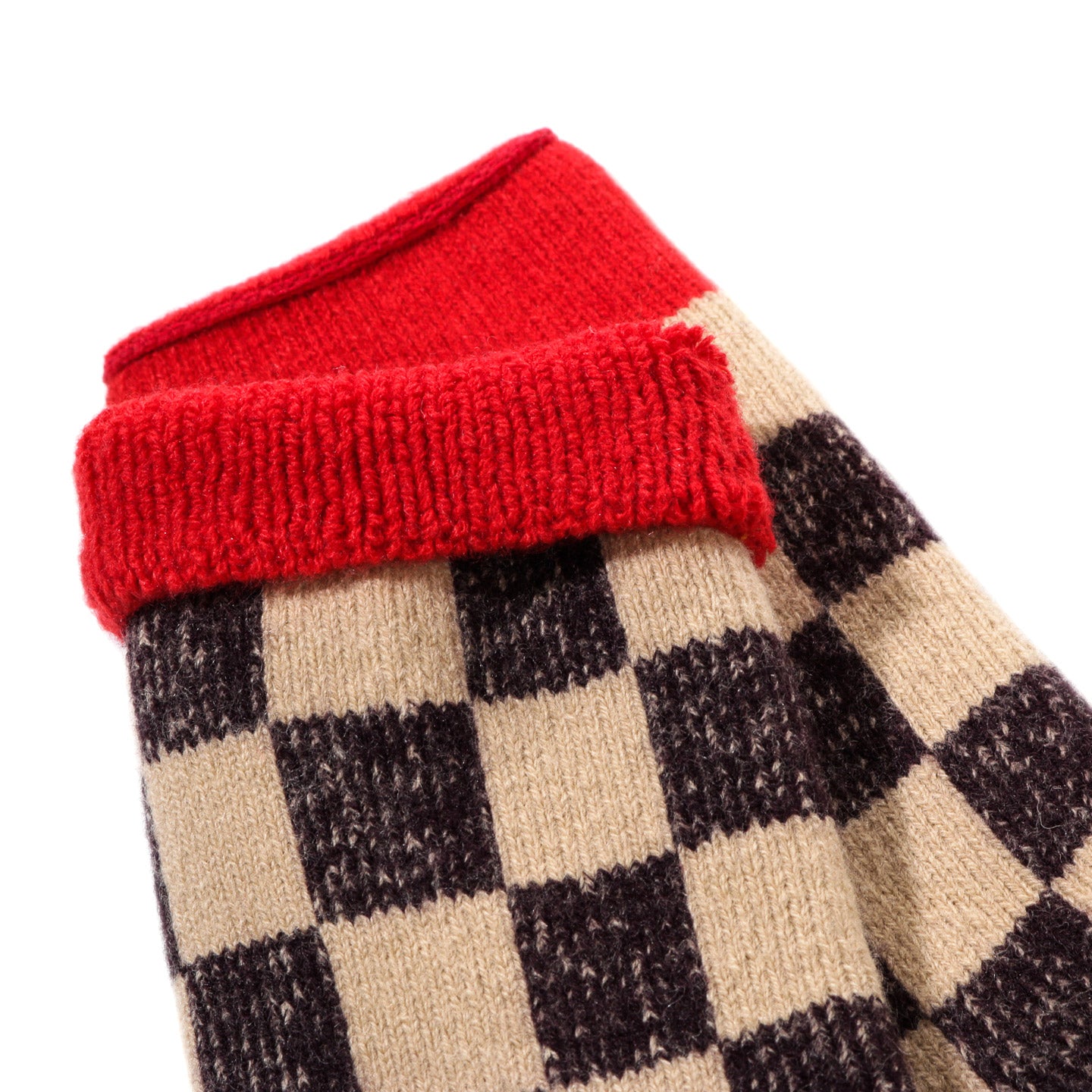 ROTOTO PILE ROOM SOCKS CHECKERBOARD RED / YELLOW