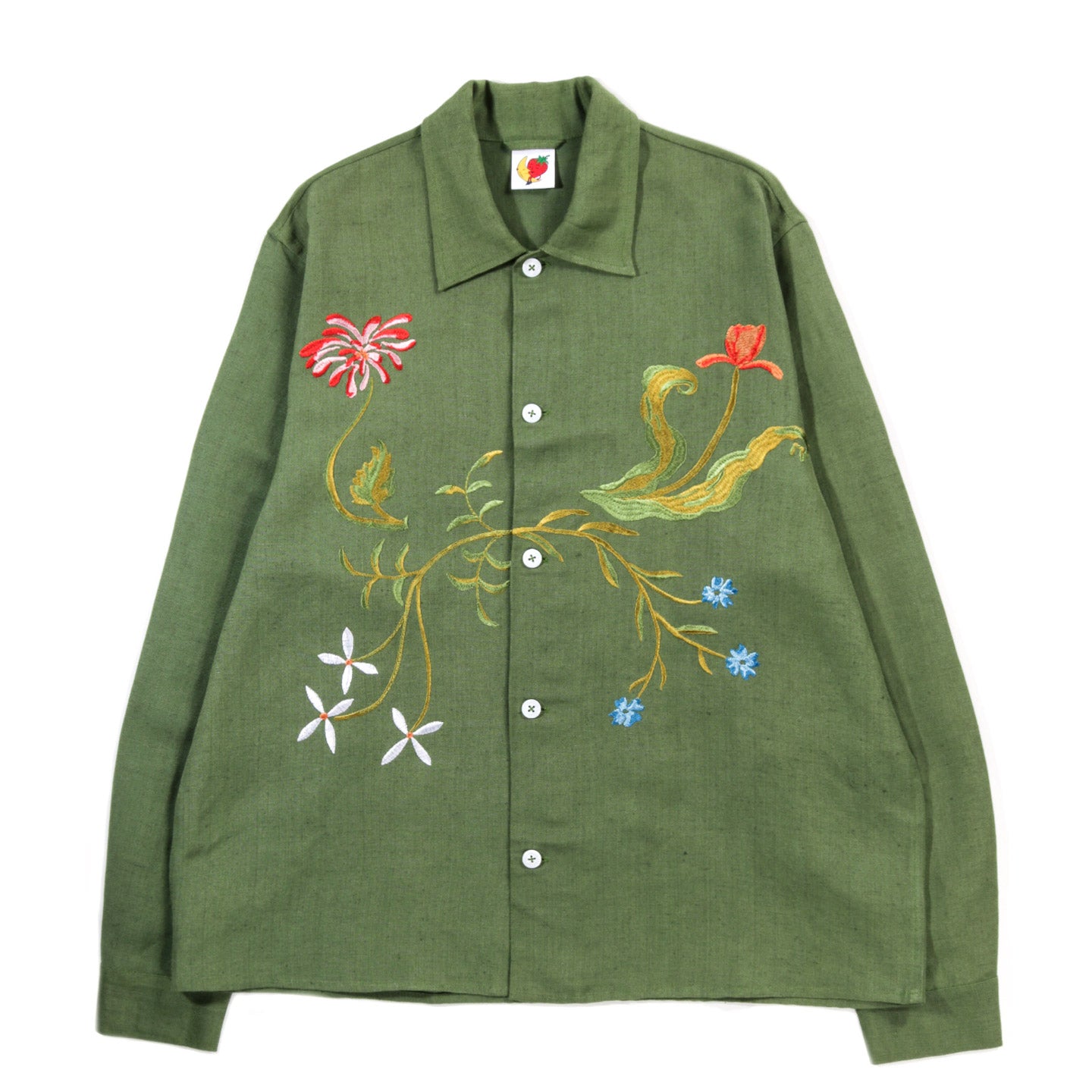 SKY HIGH FARM WORKWEAR GARDEN EMBROIDERED SHIRT GREEN
