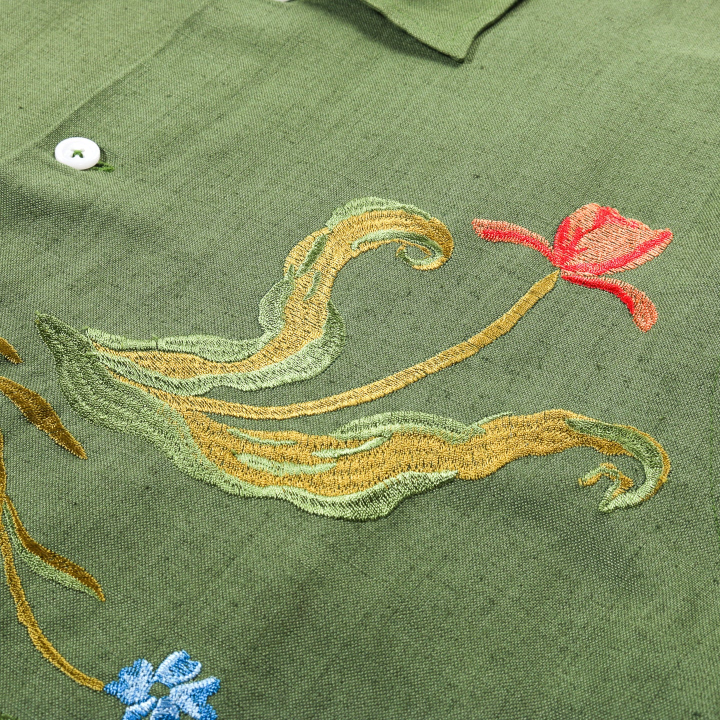 SKY HIGH FARM WORKWEAR GARDEN EMBROIDERED SHIRT GREEN