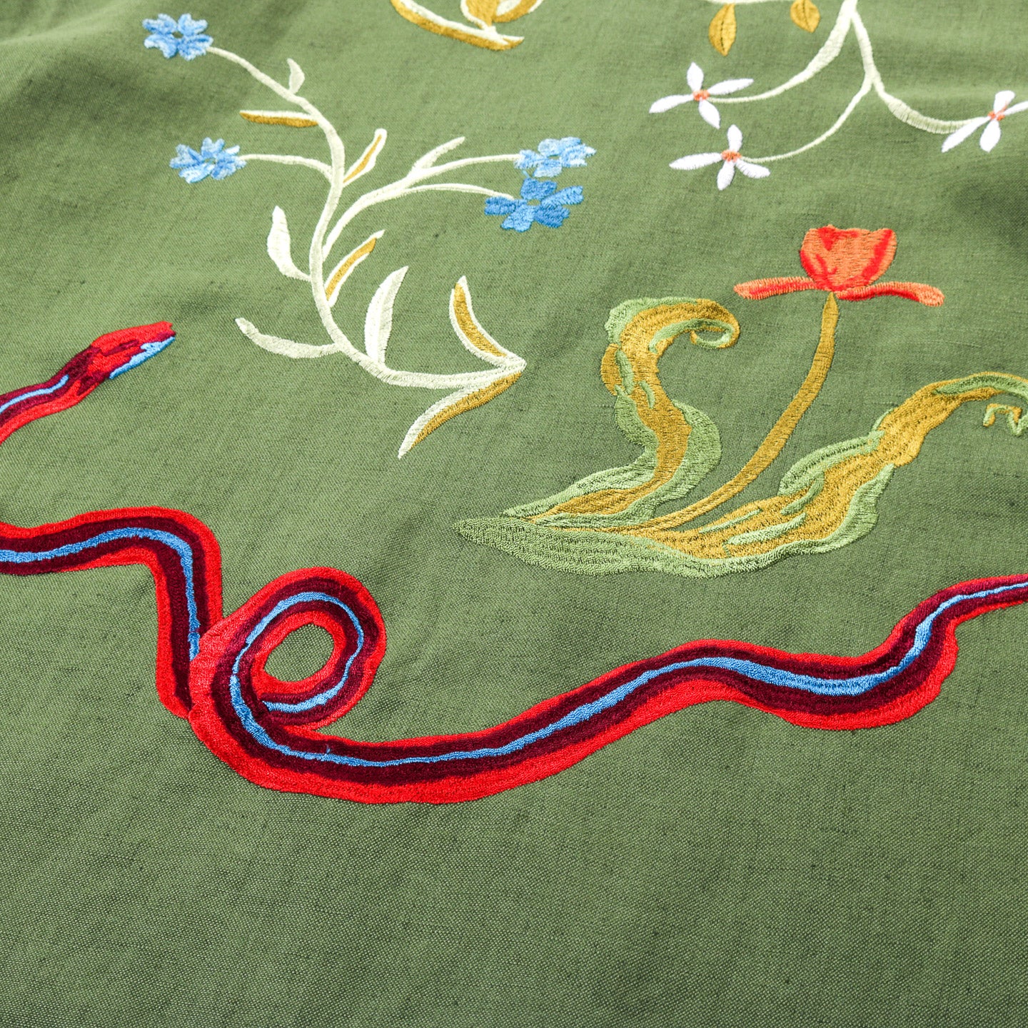 SKY HIGH FARM WORKWEAR GARDEN EMBROIDERED SHIRT GREEN