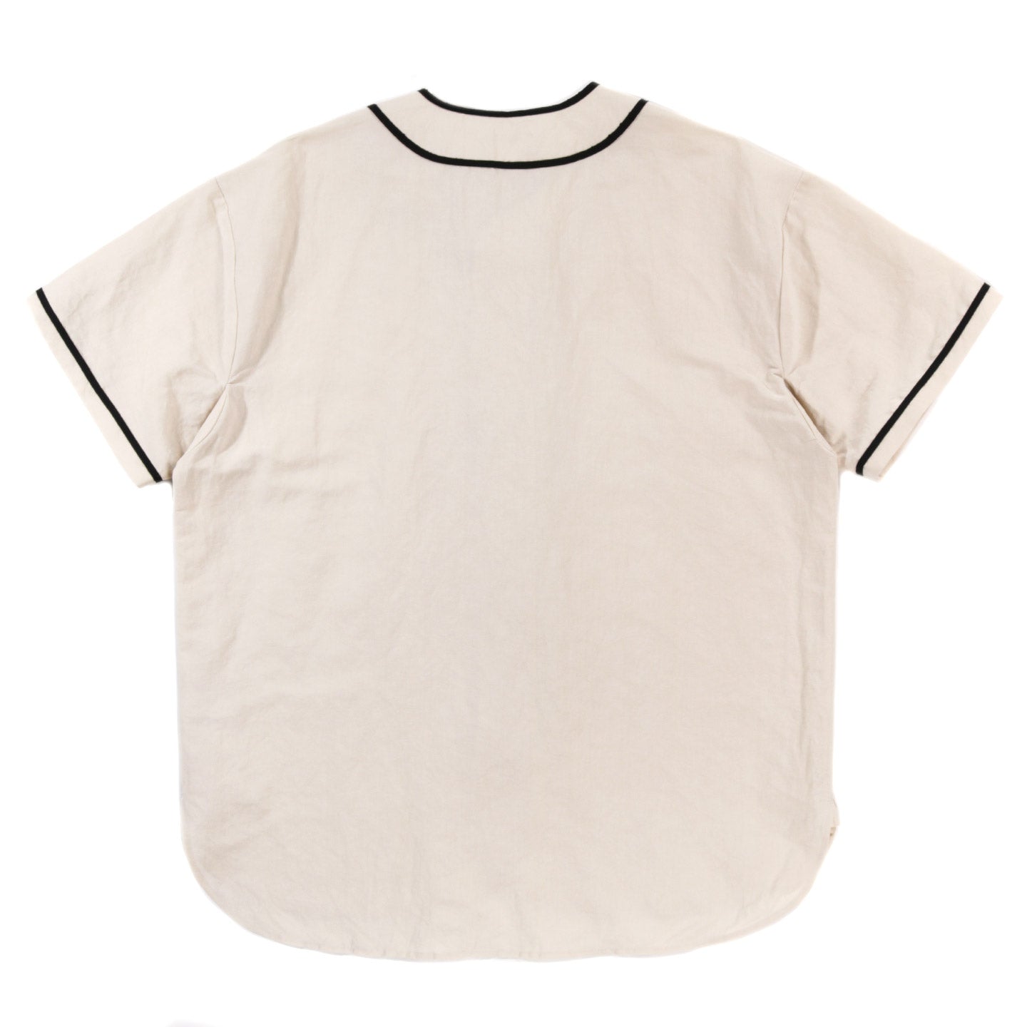 S.K. MANOR HILL BASEBALL SHIRT BONE LINEN COTTON