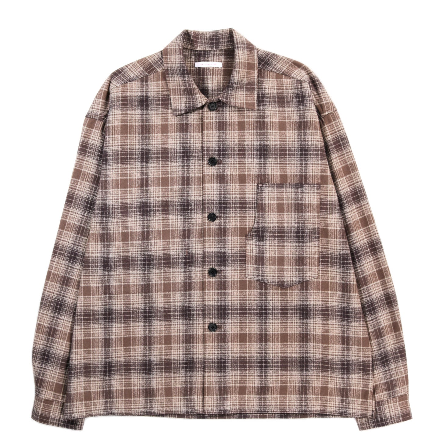 S.K. MANOR HILL TASK SHIRT JACKET BROWN PLAID COTTON FLANNEL