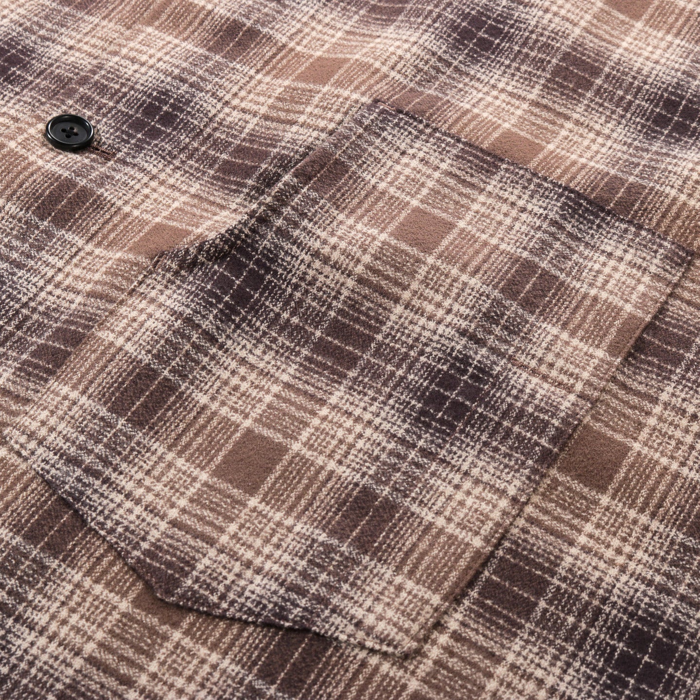 S.K. MANOR HILL TASK SHIRT JACKET BROWN PLAID COTTON FLANNEL