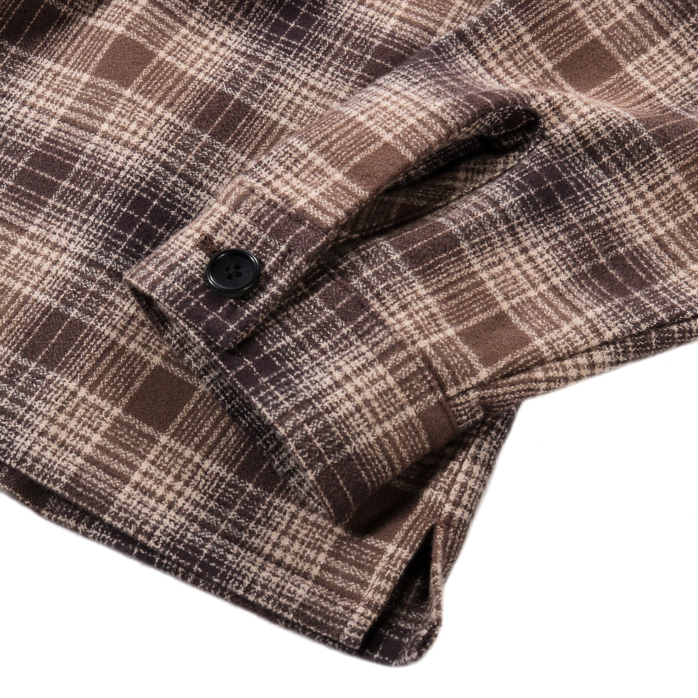 S.K. MANOR HILL TASK SHIRT JACKET BROWN PLAID COTTON FLANNEL