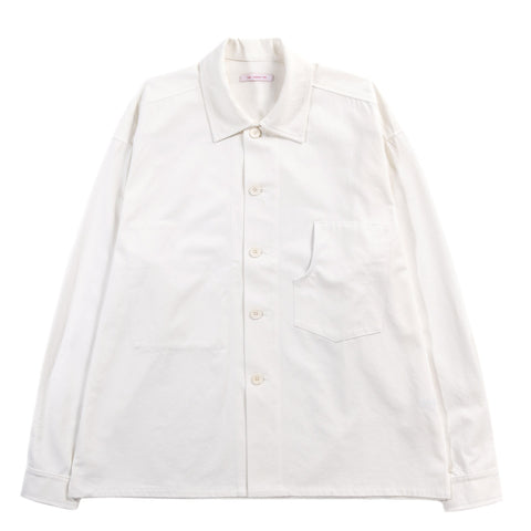 S.K. MANOR HILL TASK SHIRT JACKET WHITE ORGANIC COTTON
